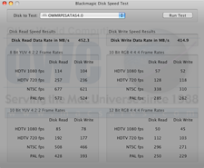 BlackMagic benchmark results